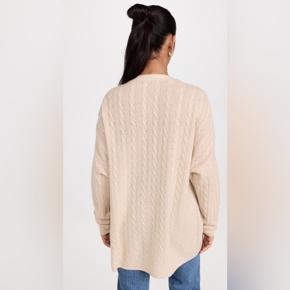 NWT Reformation Giusta Oversized Cashmere Cardigan eco beige large - Picture 2 of 10